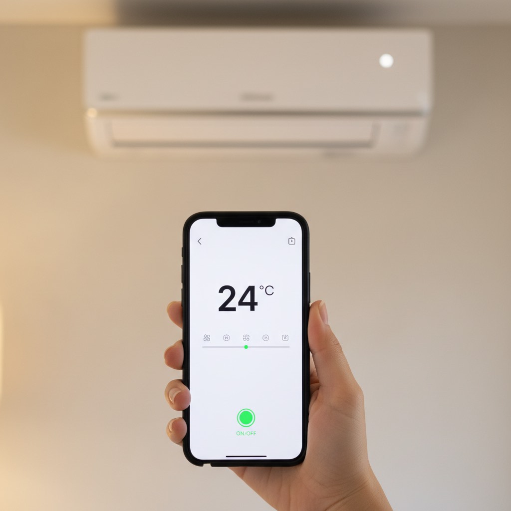 Aircond Panasonic dikawal melalui aplikasi Comfort Cloud di telefon